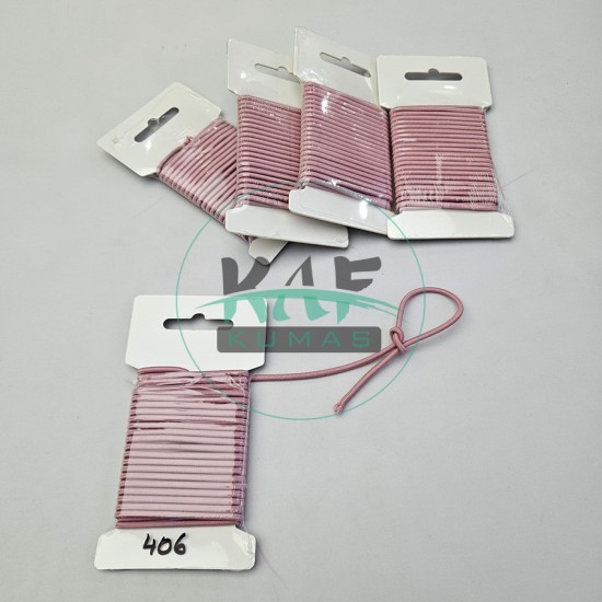 3 mm Yuvarlak Yumuşak Lastik İp 5 mt | Bel Paça Don Lastiği | Aksesuar Lastiği Gül Kurusu_406