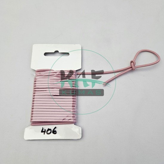 3 mm Yuvarlak Yumuşak Lastik İp 5 mt | Bel Paça Don Lastiği | Aksesuar Lastiği Gül Kurusu_406