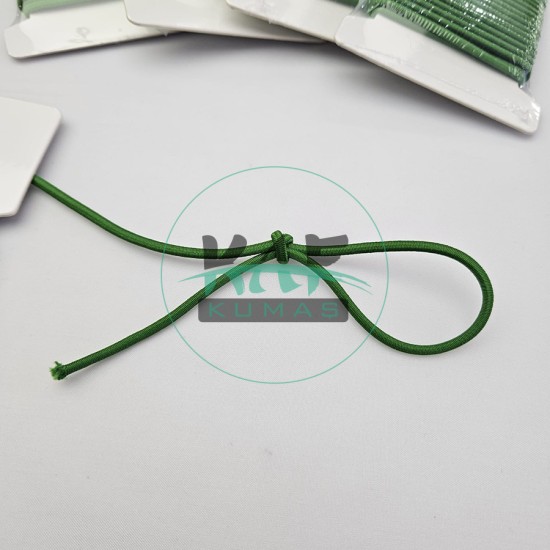 3 mm Yuvarlak Yumuşak Lastik İp 5 mt | Bel Paça Don Lastiği | Aksesuar Lastiği Saks Yeşil_471