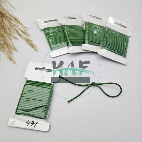 3 mm Yuvarlak Yumuşak Lastik İp 5 mt | Bel Paça Don Lastiği | Aksesuar Lastiği Saks Yeşil_471