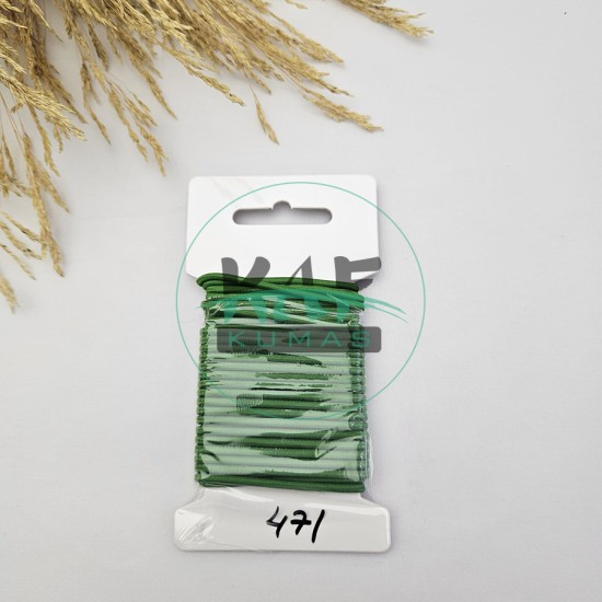 3 mm Yuvarlak Yumuşak Lastik İp 5 mt | Bel Paça Don Lastiği | Aksesuar Lastiği Saks Yeşil_471