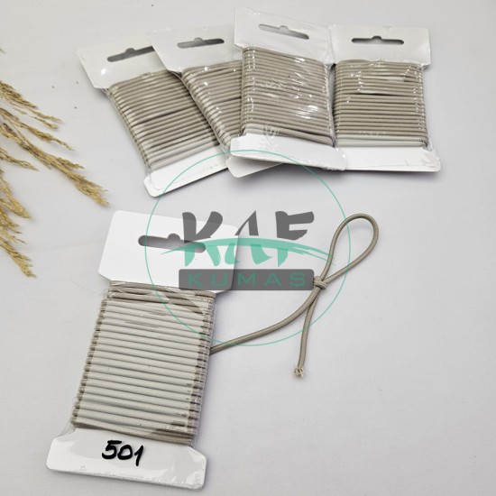 3 mm Yuvarlak Yumuşak Lastik İp 5 mt | Bel Paça Don Lastiği | Aksesuar Lastiği Bej_501