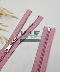 Gül Kurusu Renk Metal Elcikli Açık Uçlu Fermuar | Naylon Dişli Fermuar Uzunluk 75 cm