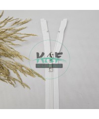 Ekru Renk Metal Elcikli Açık Uçlu Fermuar | Naylon Dişli Fermuar Uzunluk 65 cm