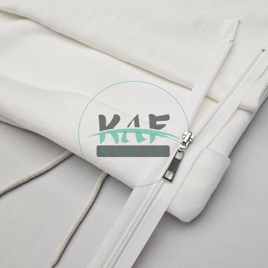 Ekru Renk Metal Elcikli Açık Uçlu Fermuar | Naylon Dişli Fermuar Uzunluk 65 cm