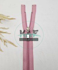 Gül Kurusu Renk Metal Elcikli Açık Uçlu Fermuar | Naylon Dişli Fermuar Uzunluk 75 cm