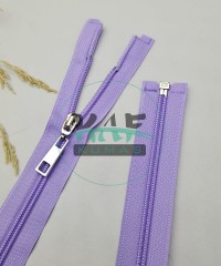 Lila Renk Metal Elcikli Açık Uçlu Fermuar | Naylon Dişli Fermuar Uzunluk 65 cm