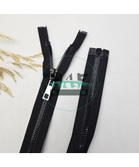 Siyah Renk Metal Elcikli Açık Uçlu Fermuar | Naylon Dişli Fermuar Uzunluk 58 cm