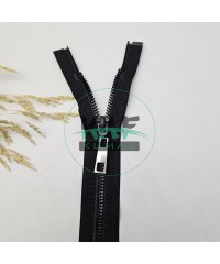 Siyah Renk Metal Elcikli Açık Uçlu Fermuar | Naylon Dişli Fermuar Uzunluk 58 cm