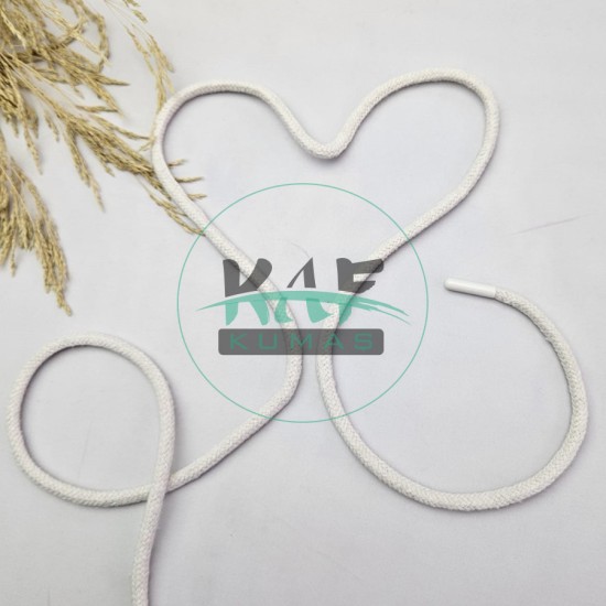 Ekru Sweatshirt-Eşofman İpi / Ayakkabı Bağcığı / Yuvarlak Tress Kordon İp 130 cm