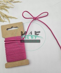 Fuşya 3 mm Yuvarlak Yumuşak Lastik İp 5 mt | Bel Paça Don Lastiği | Aksesuar Lastiği