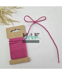 Fuşya 3 mm Yuvarlak Yumuşak Lastik İp 5 mt | Bel Paça Don Lastiği | Aksesuar Lastiği