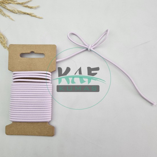 Pudra 3 mm Yuvarlak Yumuşak Lastik İp 5 mt | Bel Paça Don Lastiği | Aksesuar Lastiği