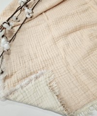 7 Katlı Çift Taraflı Krem Dolgulu Müslin Bebek-Çocuk Battaniyesi