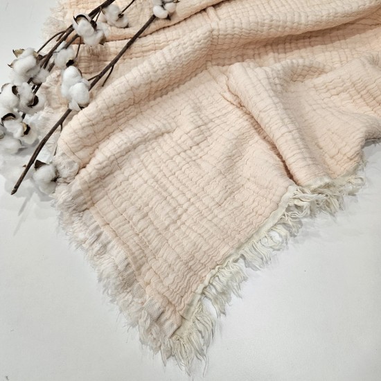 7 Katlı Çift Taraflı Krem Dolgulu Müslin Bebek-Çocuk Battaniyesi