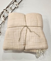 7 Katlı Çift Taraflı Krem Dolgulu Müslin Bebek-Çocuk Battaniyesi