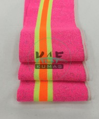 Açık Sarı Çizgili Pembe Yaka