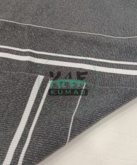 Kalın Beyaz Çizgili Gri Yaka