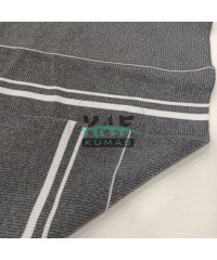 Kalın Beyaz Çizgili Gri Yaka