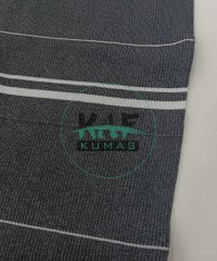 Kalın Beyaz Çizgili Gri Yaka