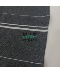 Kalın Beyaz Çizgili Gri Yaka