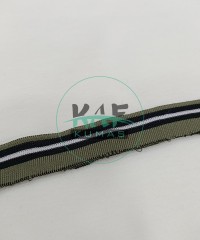 Krem Çizgili Siyah Manşet