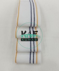 Sarı Lacivert Çizgili Beyaz Yaka