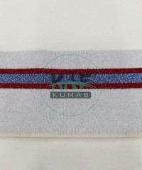 Simli Çizgili Beyaz Yaka