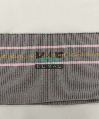 Simli Çizgili Gri Kalın Yaka 