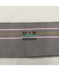 Simli Çizgili Gri Kalın Yaka 