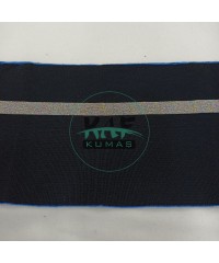 Simli Gümüş Çizgi Siyah Yaka