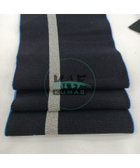 Simli Gümüş Çizgi Siyah Yaka