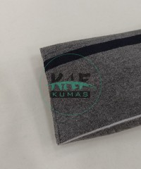 Siyah Beyaz Çizgili Koyu Gri Yaka