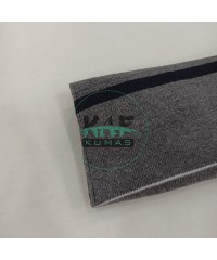 Siyah Beyaz Çizgili Koyu Gri Yaka