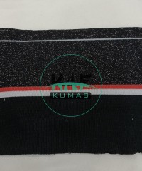 Siyah Kırmızı Simli Yaka