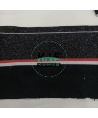 Siyah Kırmızı Simli Yaka