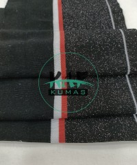 Siyah Kırmızı Simli Yaka