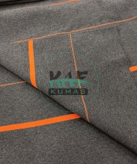 Turuncu  Çizgili Koyu Gri Yaka