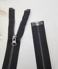 Siyah Renk Açık Uçlu Fermuar | Naylon Dişli Fermuar Uzunluk 65 cm