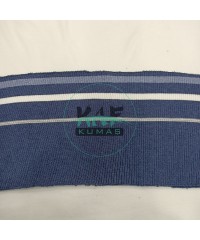 Çizgili Kalın Örgü Füme Yaka