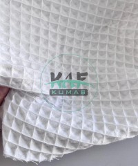 Büyük Kareli Waffle Pike Kumaş | 100% Pamuk | W-01 