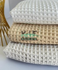 Büyük Kareli Waffle Pike Kumaş | 100% Pamuk | W-05