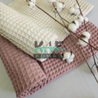 Büyük Kareli Waffle Pike Kumaş | 100% Pamuk | W-02 Büyük Kareli Waffle Pike Kumaş | 100% Pamuk | W-02