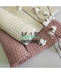 Büyük Kareli Waffle Pike Kumaş | 100% Pamuk | W-02 Büyük Kareli Waffle Pike Kumaş | 100% Pamuk | W-02