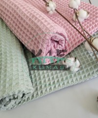Büyük Kareli Waffle Pike Kumaş | 100% Pamuk | W-23 Büyük Kareli Waffle Pike Kumaş | 100% Pamuk | W-23