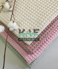 Büyük Kareli Waffle Pike Kumaş | 100% Pamuk | W-26 Büyük Kareli Waffle Pike Kumaş | 100% Pamuk | W-26
