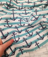 Baskılı Waffle Pike Kumaş | 100% Pamuk | Marin Desen