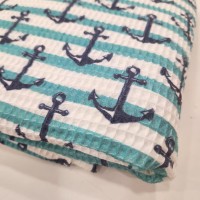 Baskılı Waffle Pike Kumaş | 100% Pamuk | Marin Desen