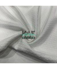 Mini Baklava Desenli  Pike Kumaş|Beyaz