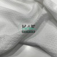 Mini Baklava Desenli  Pike Kumaş|Beyaz